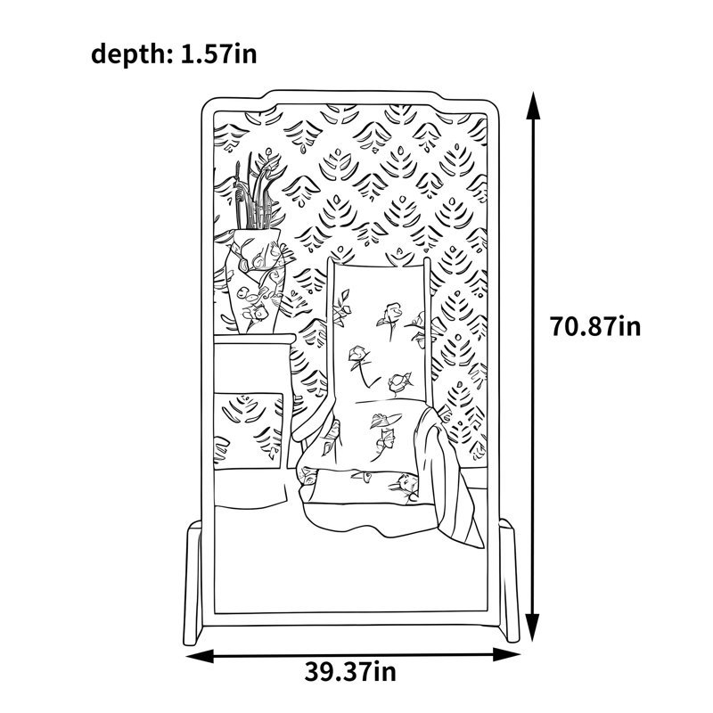Cadien, 70.87" H x 39.37" W x 1.57" D