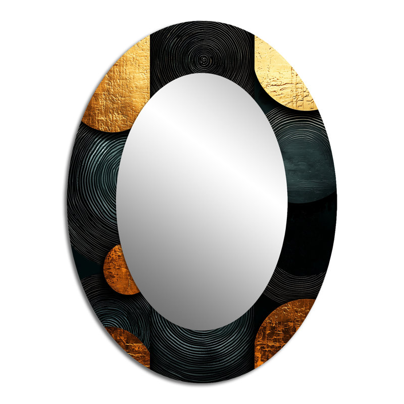 Geometric Art Decor Essential Forms I - Miroir mural moderne ovale, 40 po x 30 po