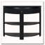 Console cannelée demi-lune avec tiroir et tablettes-600970661