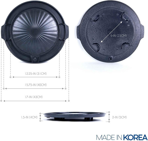 CookKing - Master Grill Pan, Korean Traditional BBQ Grill Pan - Stovetop  Nonstick Indoor/Outdoor Smokeless BBQ Cast Aluminum Grill Pan 