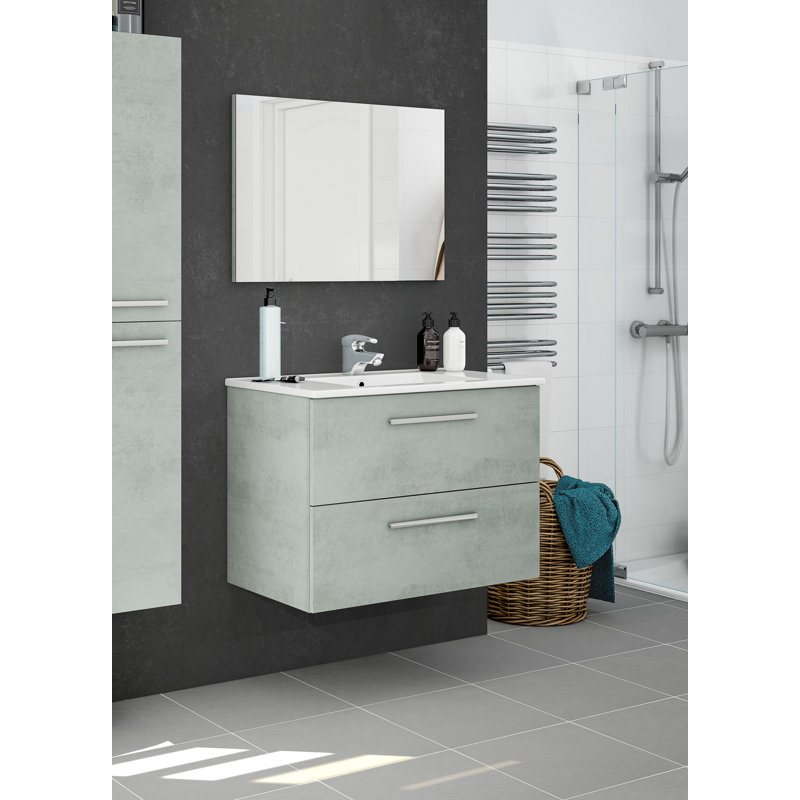 Disharoon 80cm Single Bathroom Vanity Base Only, Grey