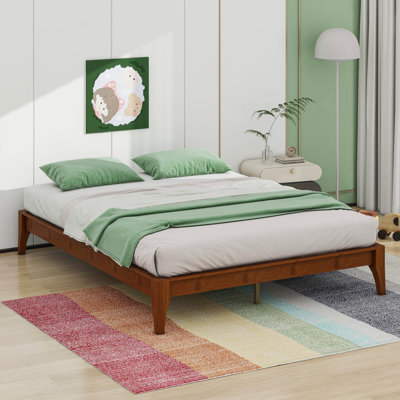 Solid Dry Bamboo Wood Platform Bed Frame