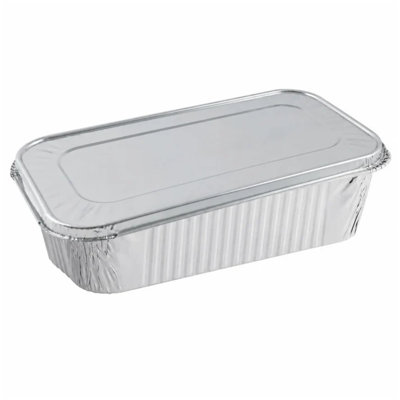 Moules à pain jetables rectangulaires en aluminium de 5 lb avec couvercles en aluminium