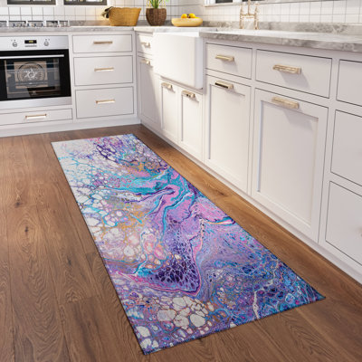 Chenille Washable Abstract Indoor / Outdoor Rug