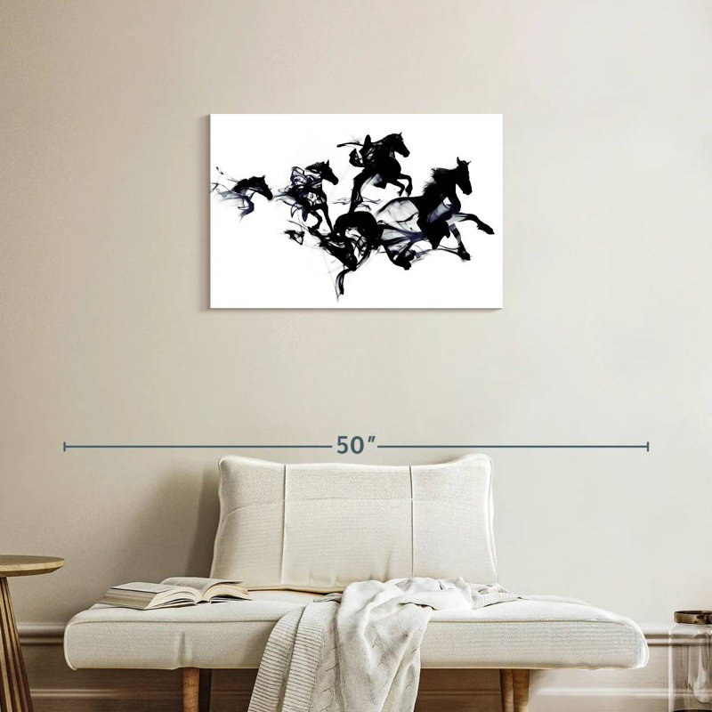 Chevaux noirs, H 20 po x l 30 po