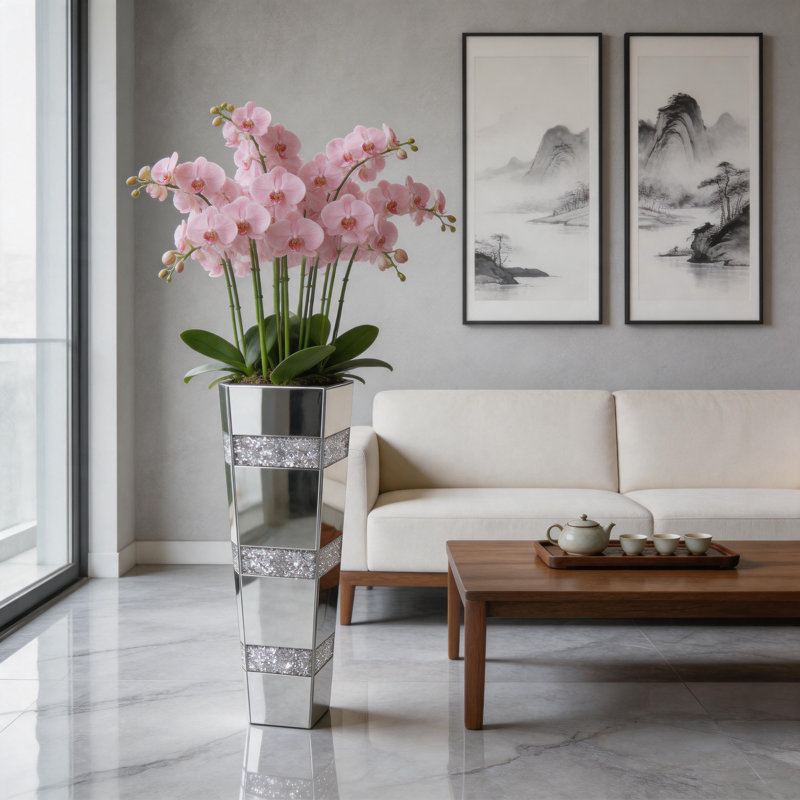 Crystal Glass Floor Vase