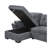 95"W Gray Woven Fabric Reversible Sleeper Sectional Sofa With Storage Chaise Cup Holder Charging Ports And Pockets-671991129
