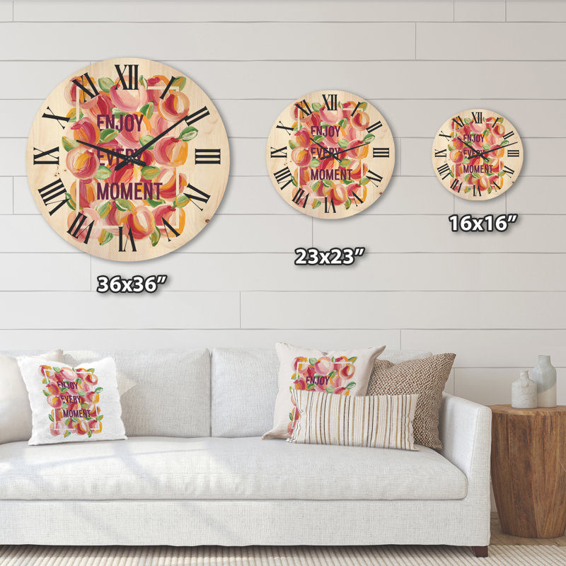 Horloge murale en bois Enjoy Every Moment, Petit