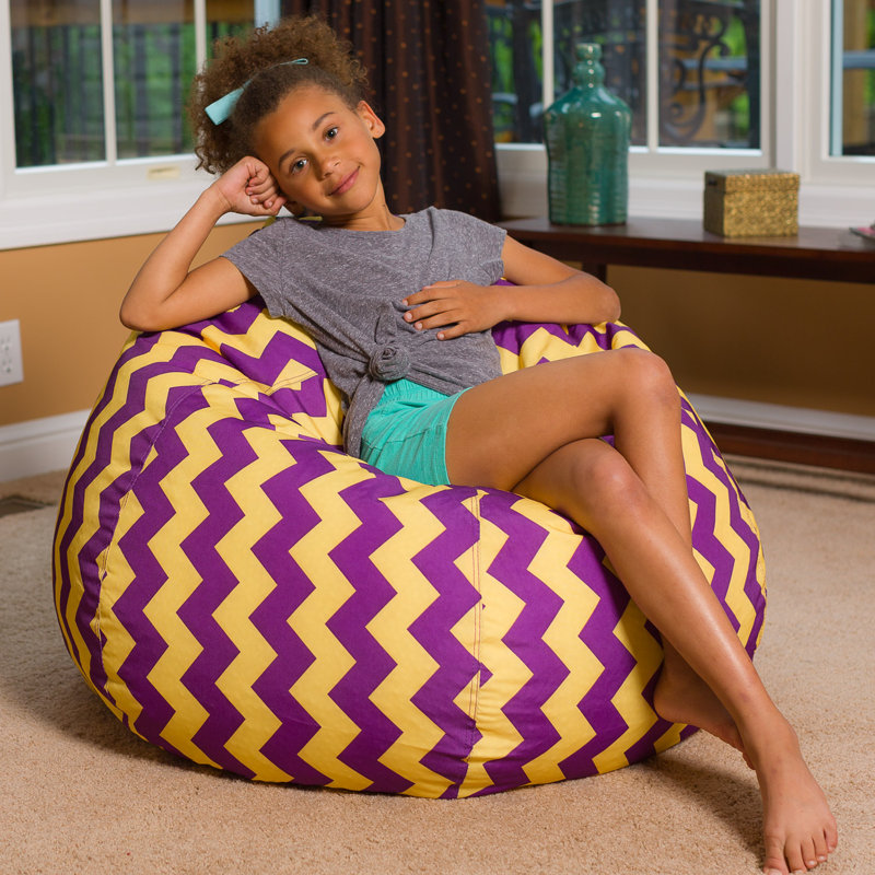 Bean Bag Chair for Kids, Teens, and Adults - Filled with Soft Beads, Includes Removable and Machine Washable Cover - Multiple Colors, Sizes and Fabrics including Soft Nylon & Canvas with Patterns