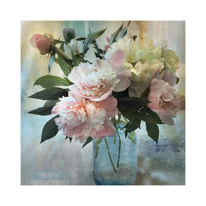 Reproduction d’art « Peony bouquet II » par Nan, Toile tendue, Pas de tapis, H 26 po x l 26 po x P 1,5 po