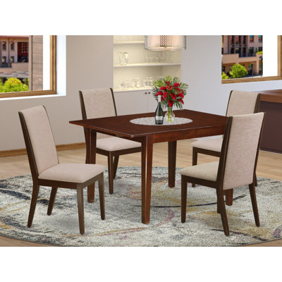Halee Butterfly Leaf Rubberwood Solid Wood Dining Set by Winston Porter