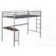 Lit mezzanine simple en métal avec bureau Barrières de sécurité - Aucun sommier requis, soutien solide!-39527161