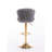 Set Of 2  Bar Stools,With Chrome Footrest And Base Swivel Height Adjustable Mechanical Lifting Velvet + Golden Leg Simple Bar Stool-Gray-117042366-117042362