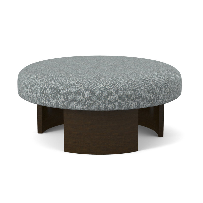 Repose-pieds Eclipse, Noyer noir, Mélange de polyester Maya cyan