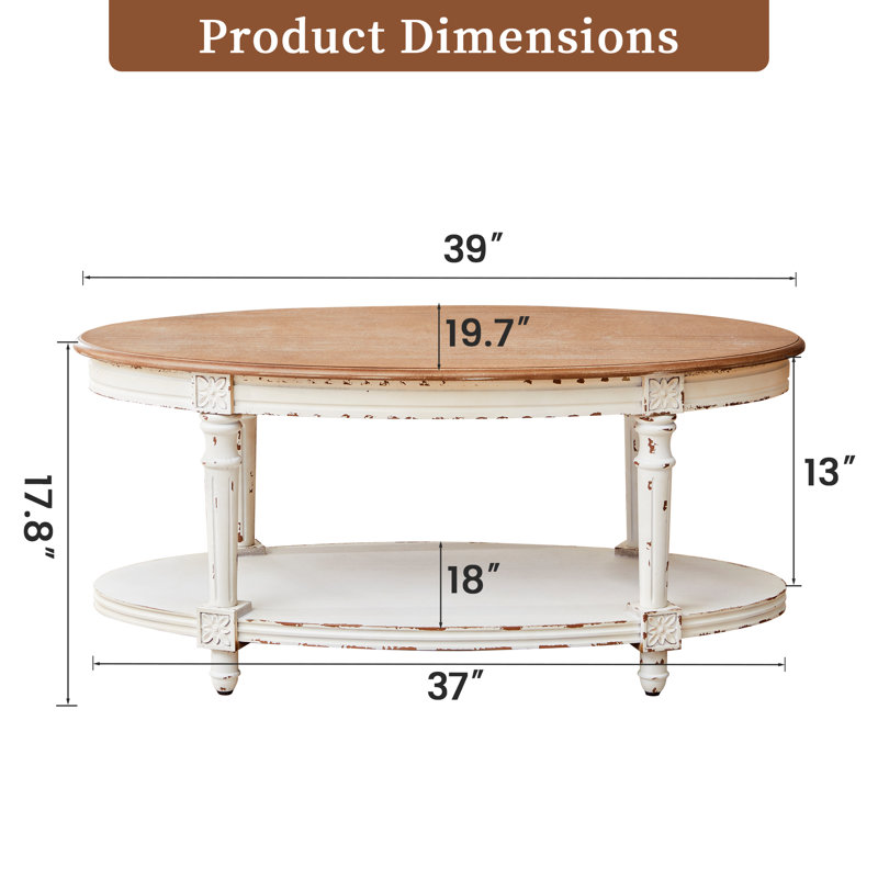 39" Retro Oval Coffee Table