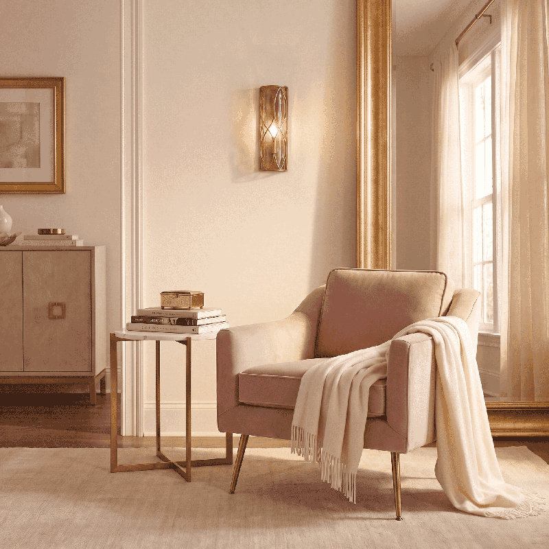 Snowden 1-Light Wall Sconce in Burnished Brass, Burnished Brass