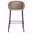 Set Of 2 Outdoor Patio Barstool, Metal PE Wicker Light Brown-702836036