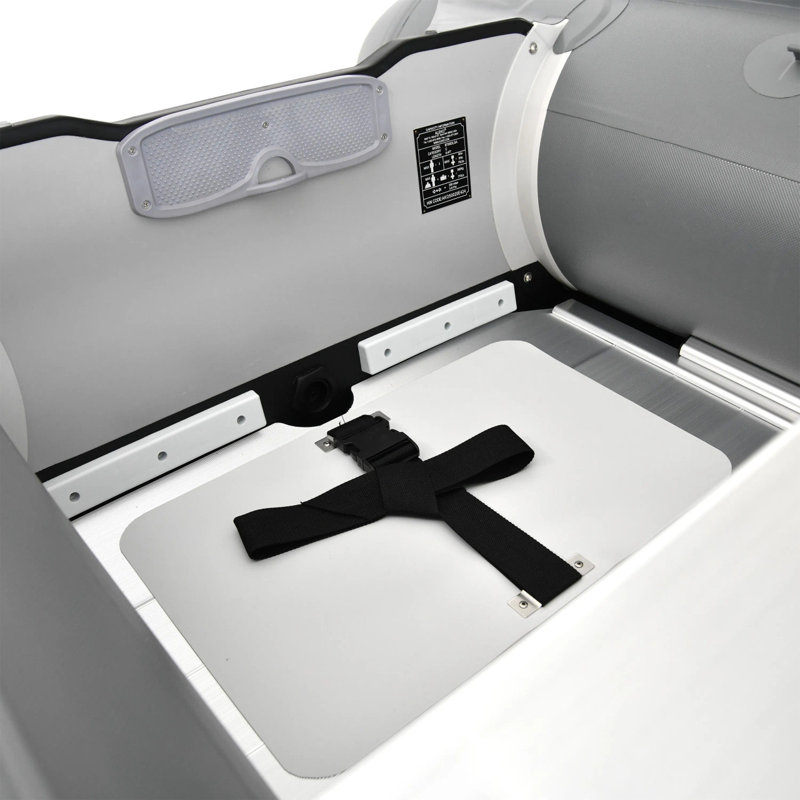 Bateau de pêche gonflable, H 22,44 po x l 60 po x P 126 po, Gris foncé / gris pâle