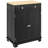 Distressed Black Sideboard Storage Cabinet - Solid Wood Countertop, 2 Drawers, Doors, Adjustable Shelf For Home Use Modern In Craft Room