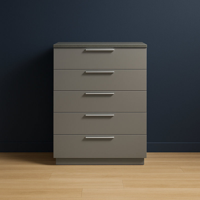 Oniskey 5-Drawer Chest Gray