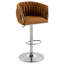 Ensemble de 2 tabourets de bar pivotants en tissu, chaises de bar réglables à hauteur de comptoir avec dossier tissé et repose-pieds, structure chromée argentée, beige, pour îlot de cuisine, café et pub-725539620