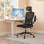Chaise de bureau ergonomique en filet à haut dossier avec support lombaire réglable, accoudoirs rabattables, appui-tête et inclinaison pivotante pour les sièges de bureau et de maison-1949849616