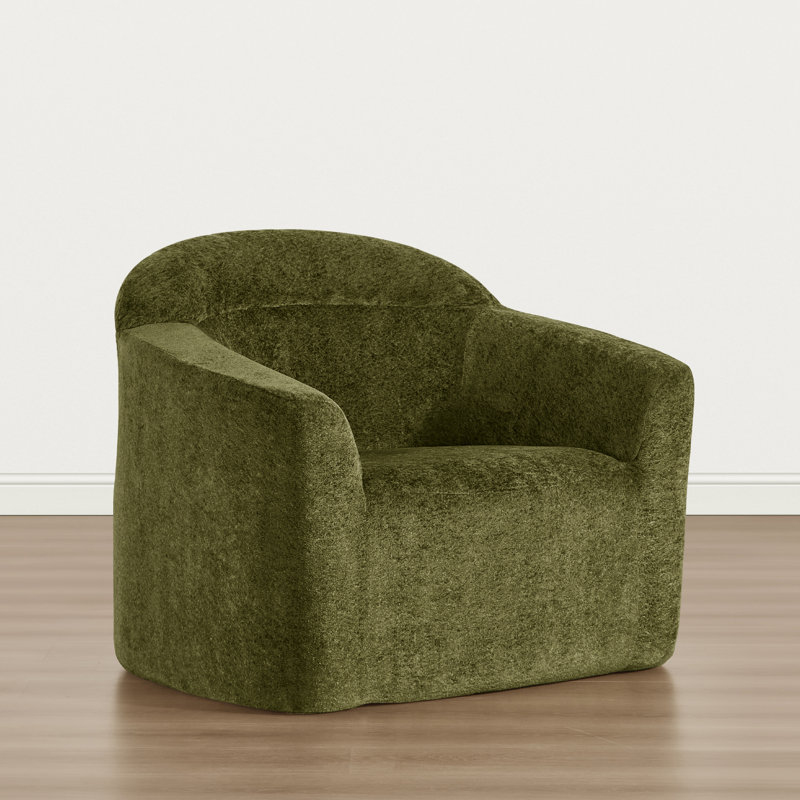 36.6"W Modern Upholstered Accent Chair, Zero-Assembly, Moss Green