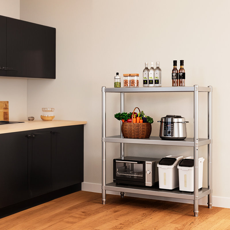 Nazifah 36'' W Stainless Steel Shelving Unit