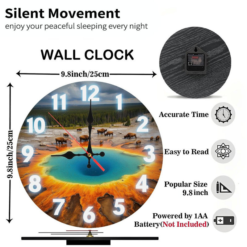 Horloge de bison de Yellowstone, art mural