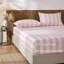 Ensemble de draps 100% coton de très grande taille - Literie à rayures roses et blanches, tissage percale doux et respirant, drap à poche profonde à rayures larges 17,5 po, aspect lin luxueux, literie 4 pièces toutes saisons-123229417-123229409
