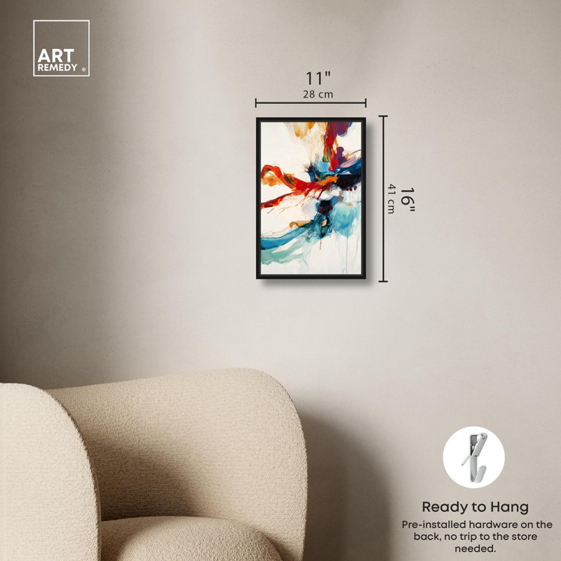 Art Remedy Vibrant Abstracts, toile vibrante, palette I, H 16 po x l 11 po, Cadre flottant noir