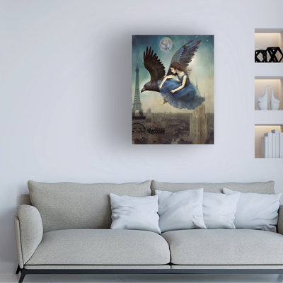 Art sur toile Sasha survolant Paris