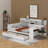 Wooden Full Size Daybed With Storage Shelves, Multi-Functional Bed With 2 Storage Drawers And Study Desk-114404364