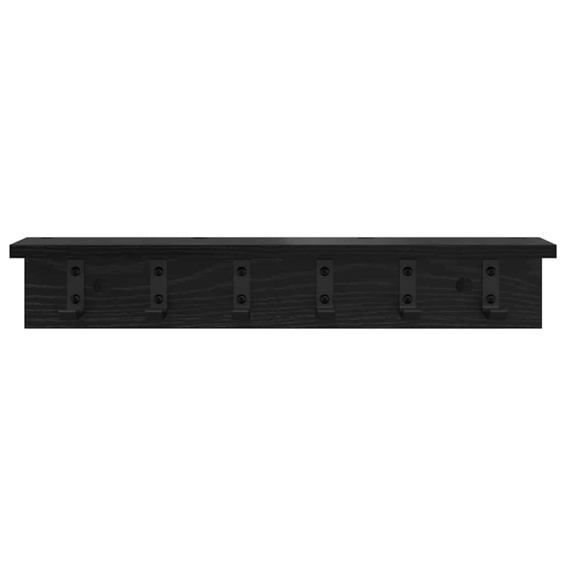 Wall-Mounted Coat Rack 60 X 10.5 X 10.5 Cm, Black Oak