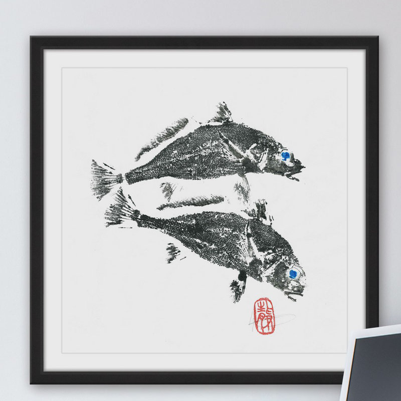 « fish get off my back », reproduction d’art encadrée, H 18 po x l 18 po x P 1,5 po