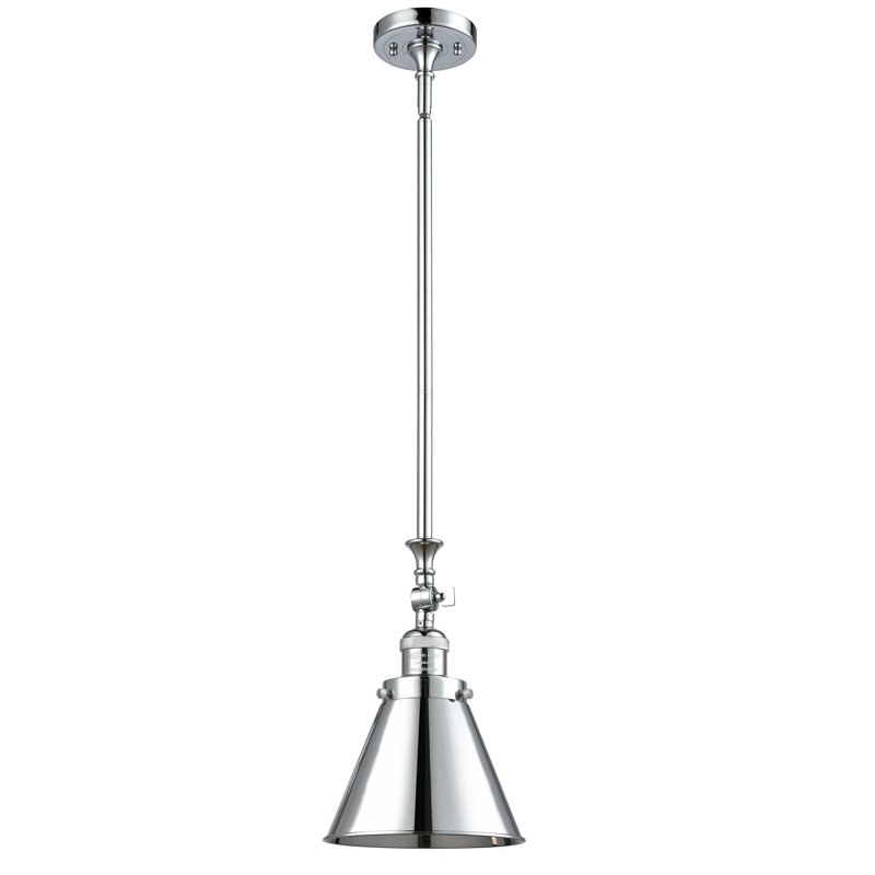 Luminaire suspendu conique à 1 lumière Donovan, Chrome poli, Chrome poli