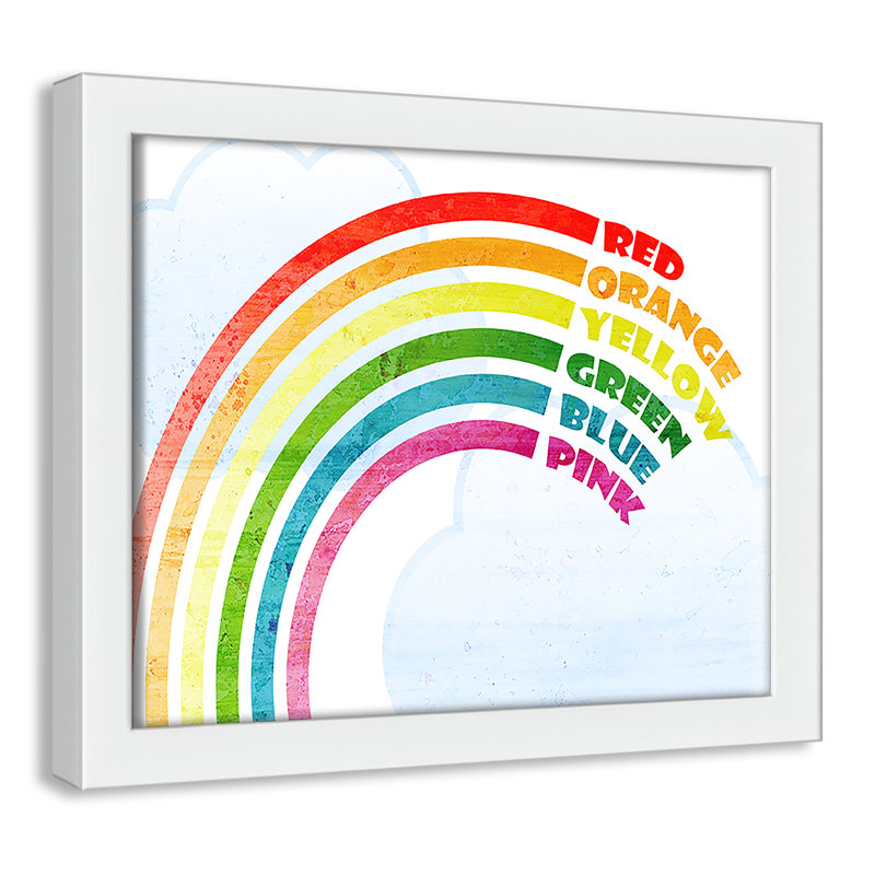 Art sur toile, couleurs, H 10 po x l 8 po x P 0,6 po, Encadré plat blanc