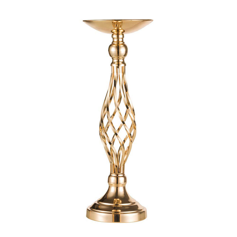 Bougeoir en fer pour plateau de table, Doré, 18"