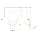 Thomas O'Brien Hulton Double Sconce