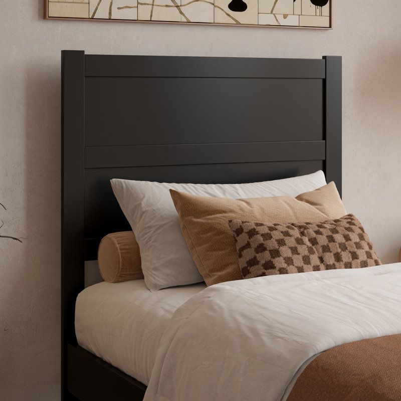 Lit plateforme Aveline, Noir, Très grand simple