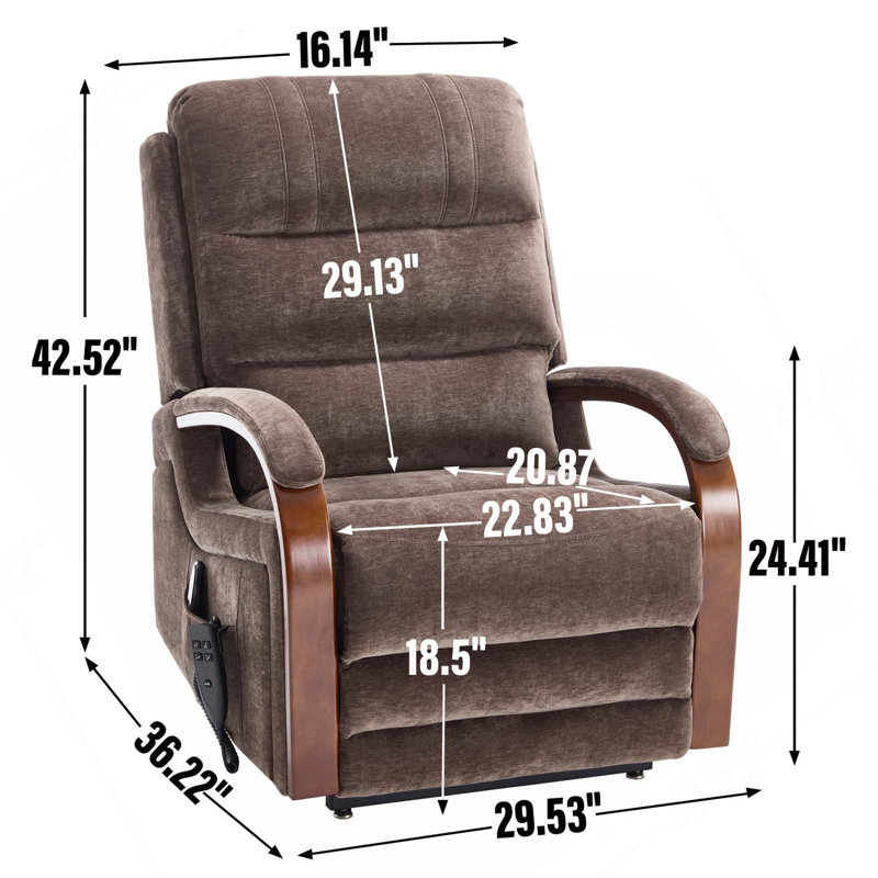 Infinite Position Dual Motor Power Lift Recliner Chair with Heat Massage & Heavy Duty Motion Mechanism, Brown