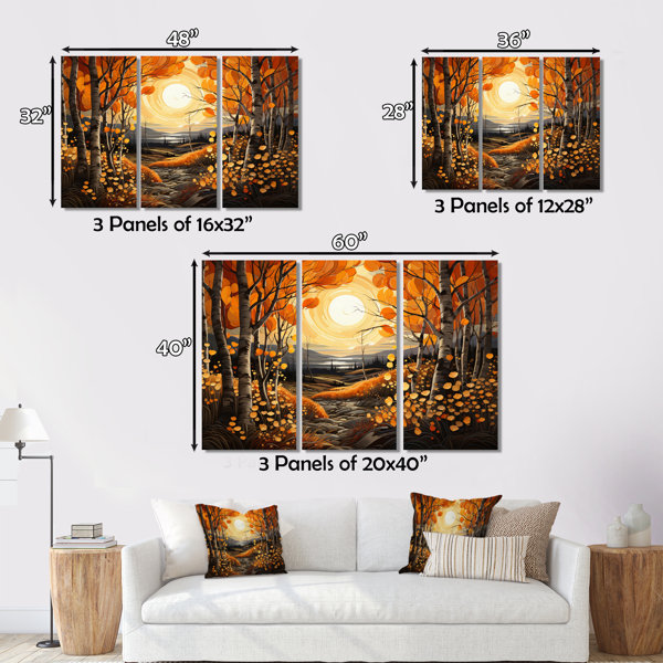 Millwood Pines Birch Woods Gilded Pathway VI - Tree Birch Wall Art ...
