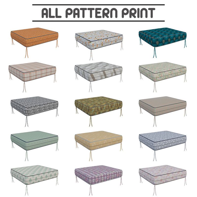 Outdoor Square Cushion Cover, Individual Box Cushion Sofa Cover With Piping Gray, 12.7cm H x 58.4cm W x 58.4cm D