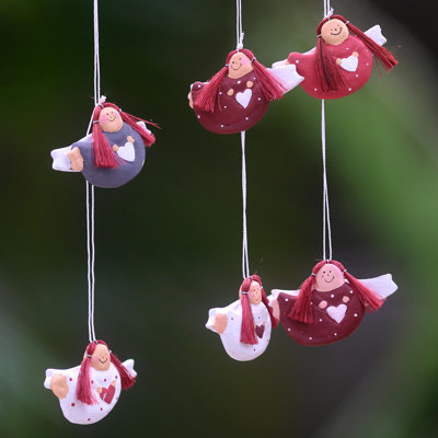 1.2'' Handmade Wood Hanging Figurine Ornament