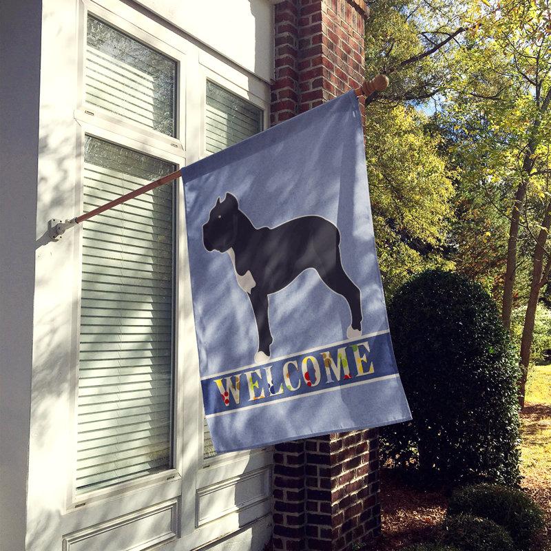 Polyester 2 côtés 40 x 28 po welcome drapeau maison, Cane corso