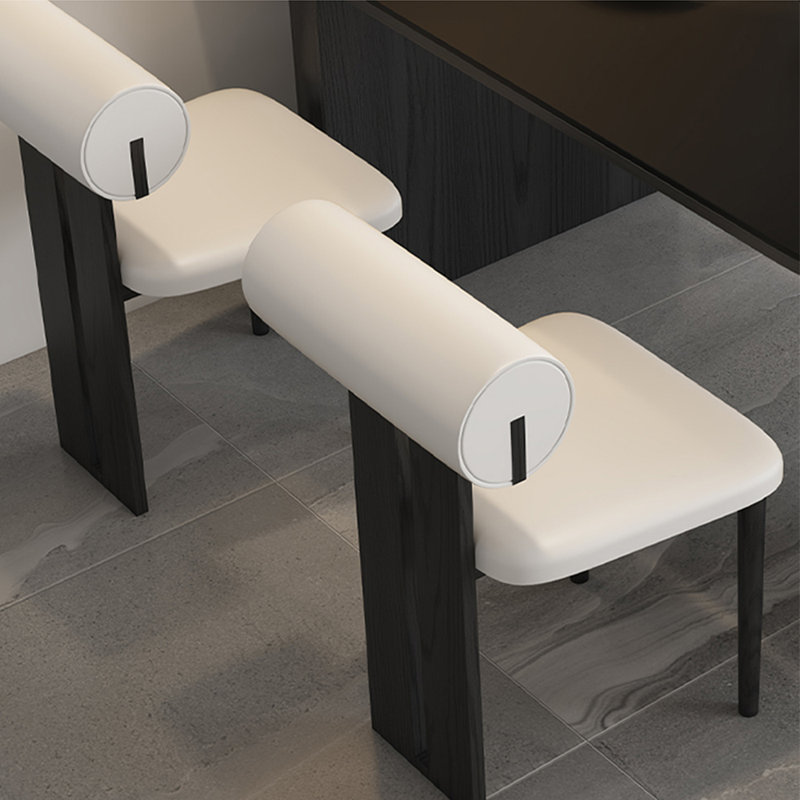 Ensemble de table de salle à manger en bois massif fritté, H 29,53 po x L 70,87 po x l 31,5 po, Noir, noir, noir, noir