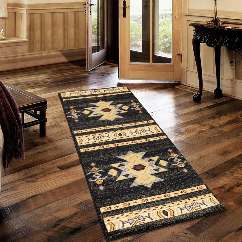 Tribes Gcyls4004 Area Rug, 7 Ft. 10 In. X 3 In., Black, Polypropylene, Stain , For High-Traffic Family Areas, & Pet Approved Black Rug By Gcyls4004, Lively Homes,
