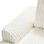 Canapé confortable rembourré en velours côtelé beige avec méridienne et structure en U doux