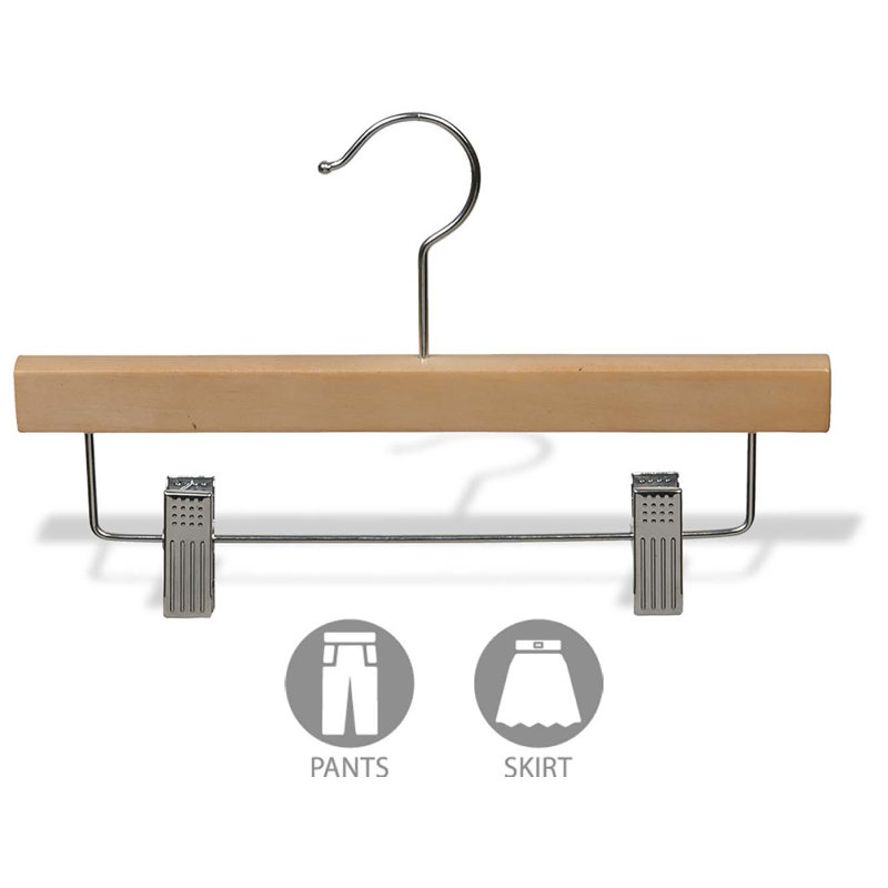 Cintre pour enfants 11 "pour jupe / pantalons, 25, Naturel