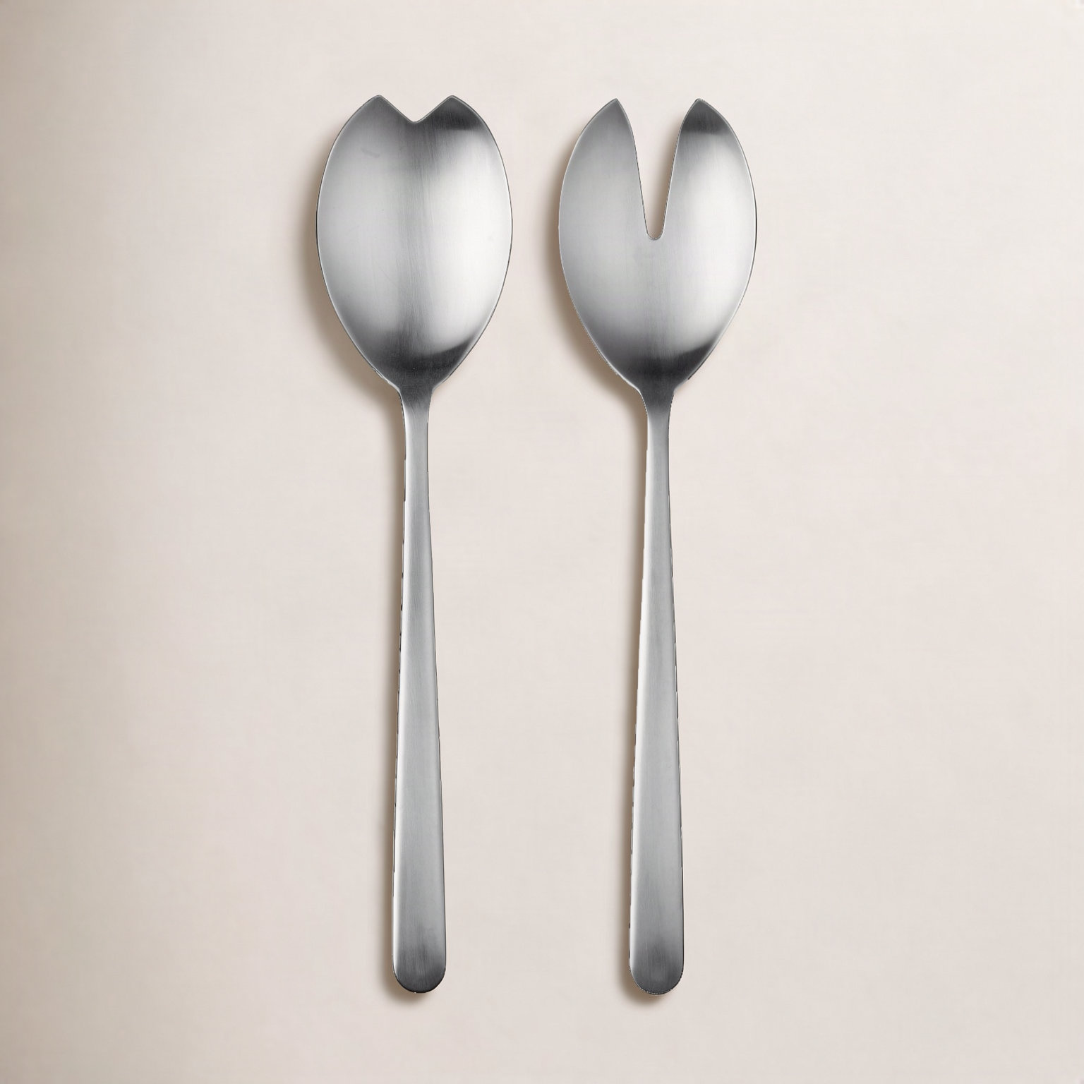 Linea Stainless Steel Salad Servers, Ice Silver